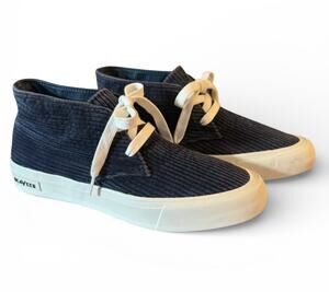 SeaVees Maslon Sneaker Poplin Navy Blue Corduroy Chukka Desert Boot Womens 10